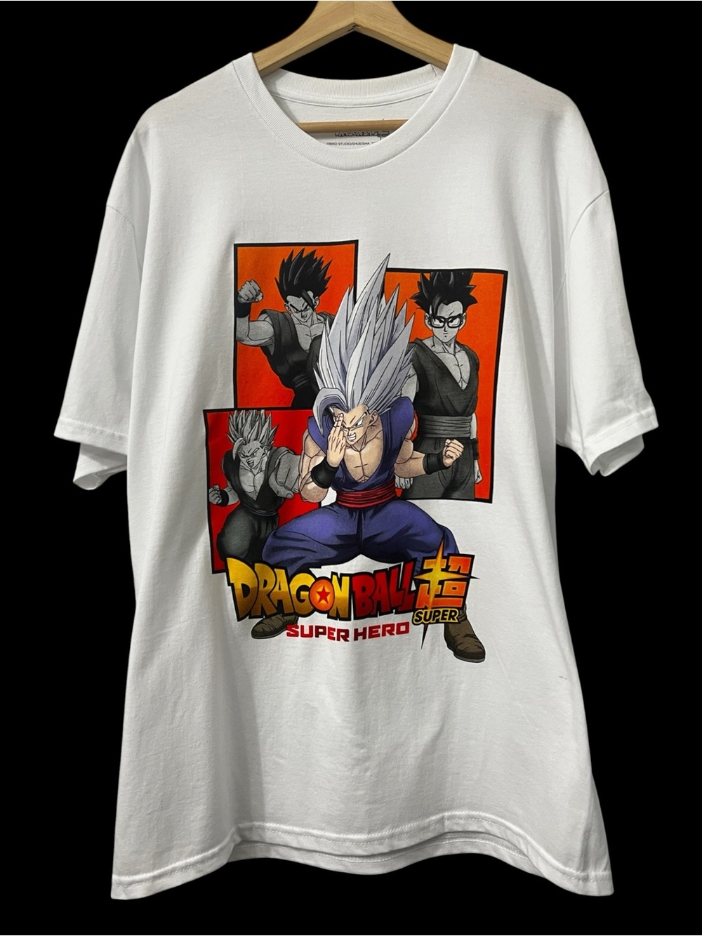 Dragon Ball Z Super Hero Gohan T-Shirt White Men’s L Anime Manga Retro 80s